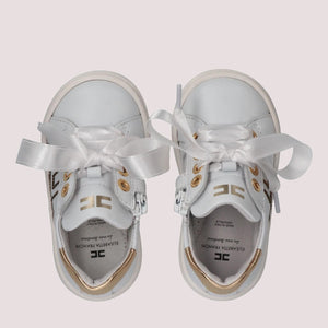 Sneaker con lacci in raso e zip laterale bianco/avorio F1A9 E0490 0092 /B093 ELISABETTA FRANCHI La Mia Bambina 
