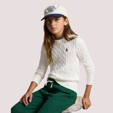 Maglione in cotone a trecce 313901316 /13 RALPH LAUREN 