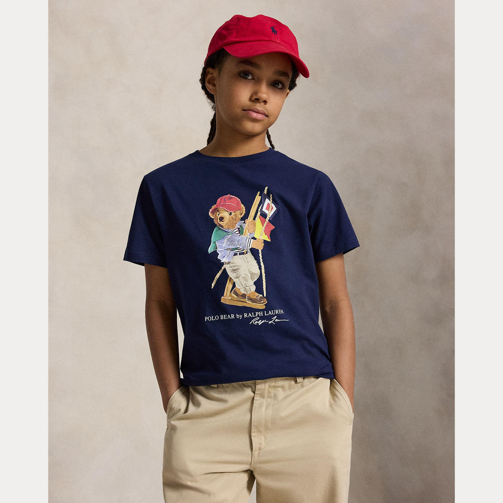 T-shirt in jersey di cotone con l'orso polo 323A12428 /002 POLO RALPH LAUREN 