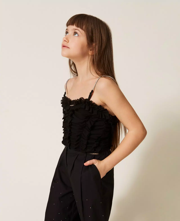 Top in tulle con volant 261GJ2181 /6 TWINSET 