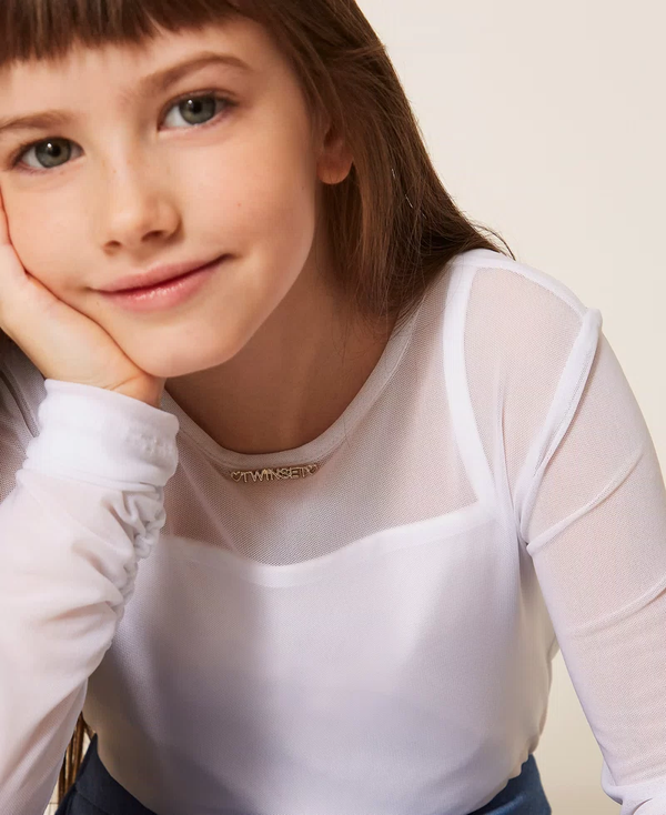 Top in tulle con arricciatura 261GJ2183 /526 TWINSET 