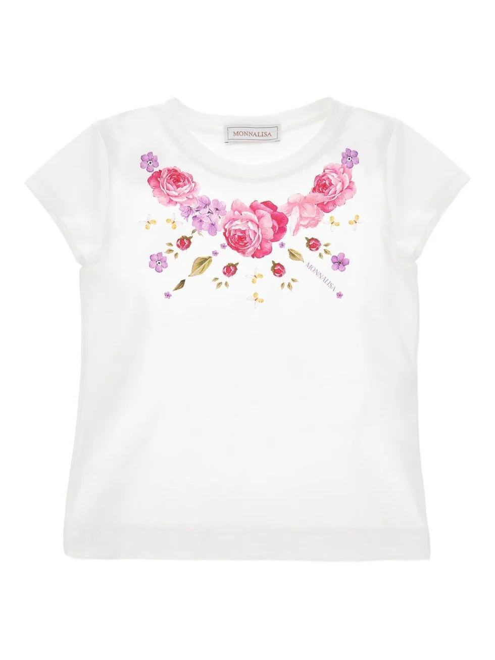 T-shirt stampa Rose 11G605 7201 /99 MONNALISA 