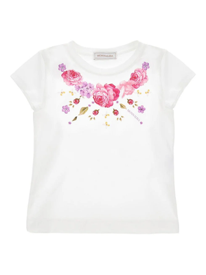 T-shirt stampa Rose 11G605 7201 /99 MONNALISA 
