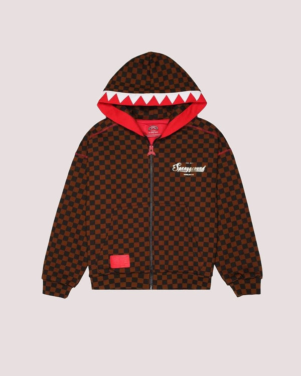 Takeover the throne checkered full-zip SPY1362G /BROWN SPRAYGROUND 