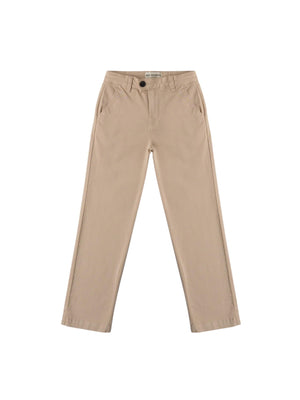 Pantaloni bambino beige in cotone stretch