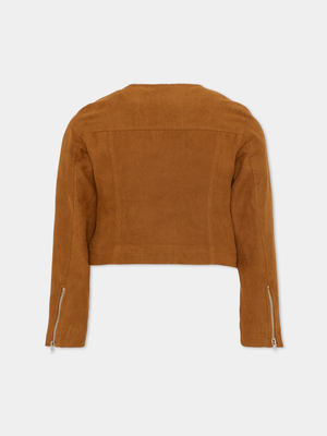 Giacca in suede con ricami floreali Z9G100 7731 /0005 ERMANNO SCERVINO KIDS 