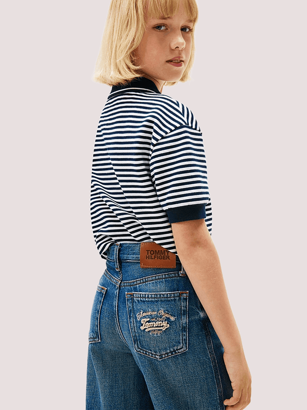 Jeans vintage wash sbiaditi con logo ricamato KG0KG08745 /1BZ TOMMY HILFIGER 