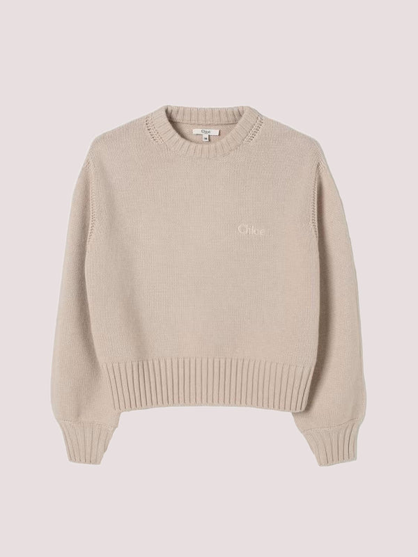 Maglia a girocollo con mini logo Chloé C20644 /257 CHLOE 