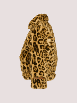 Ecopelliccia beige per bambina con stampa animalier N30279 /P90 LANVIN 