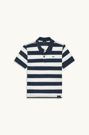 Polo in piqué di cotone con motivo a righe WUM00B LEB04 /80161 PAUL & SHARK 