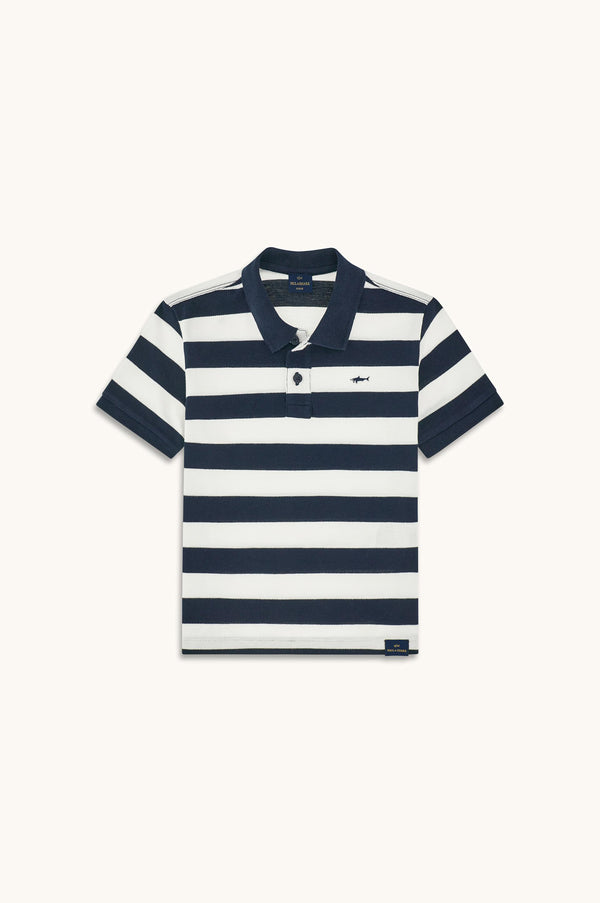 Polo in piqué di cotone con motivo a righe WUM00B LEB04 /80161 PAUL & SHARK 