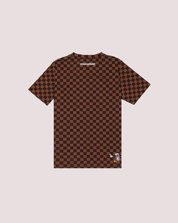 Get out bear checkered regular t-shirt SPY1424 /CHECK SPRAYGROUND 