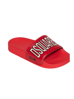 Sandali bambino rossi con maxi logo