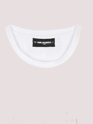 T-shirt a maniche lunghe bianca con scollo rotondo Z30940 /10P KARL LAGERFELD 
