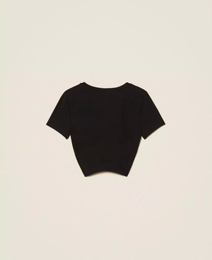 T-shirt con logo e incrocio 261GJ2256 /6 TWINSET 