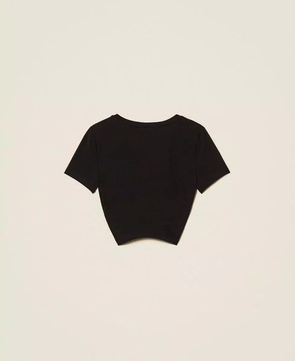 T-shirt con logo e incrocio 261GJ2256 /6 TWINSET 