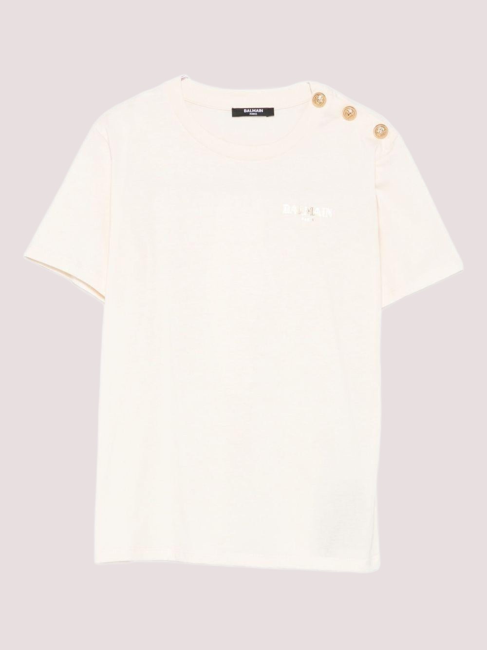 T-shirt con bottoni BX8R51 Z3186 /109OR BALMAIN 