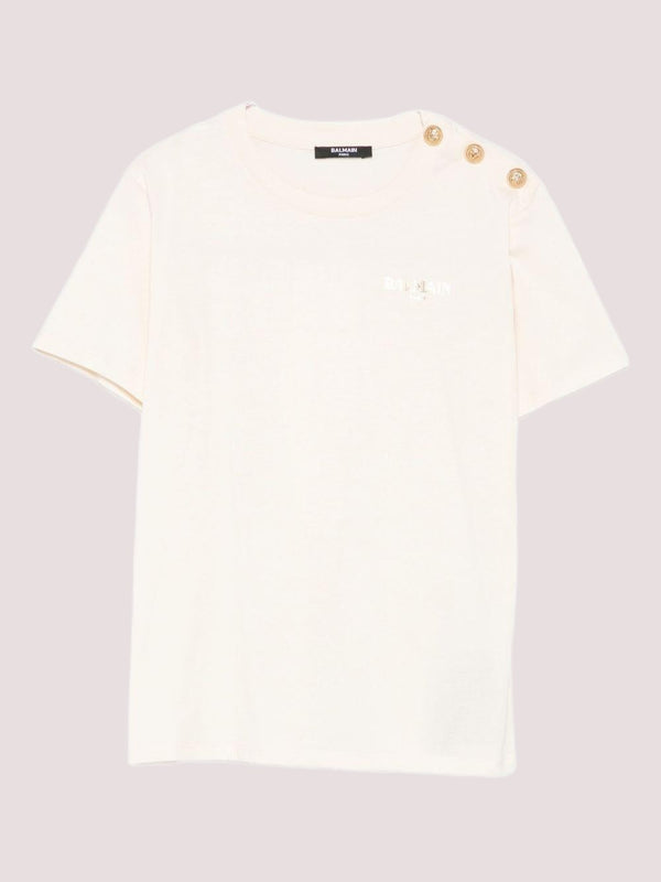 T-shirt con bottoni BX8R51 Z3186 /109OR BALMAIN 