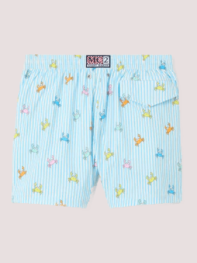 Costume jean lighting stretch a righe con stampa granchietti all over JEA0022 /01081L MC2 SAINT BARTH 