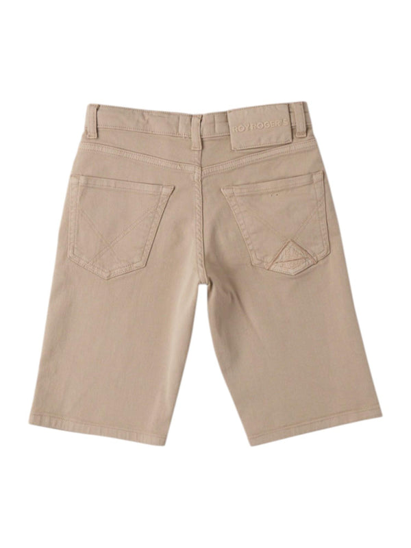 Bermuda bambino beige in cotone con tasche
