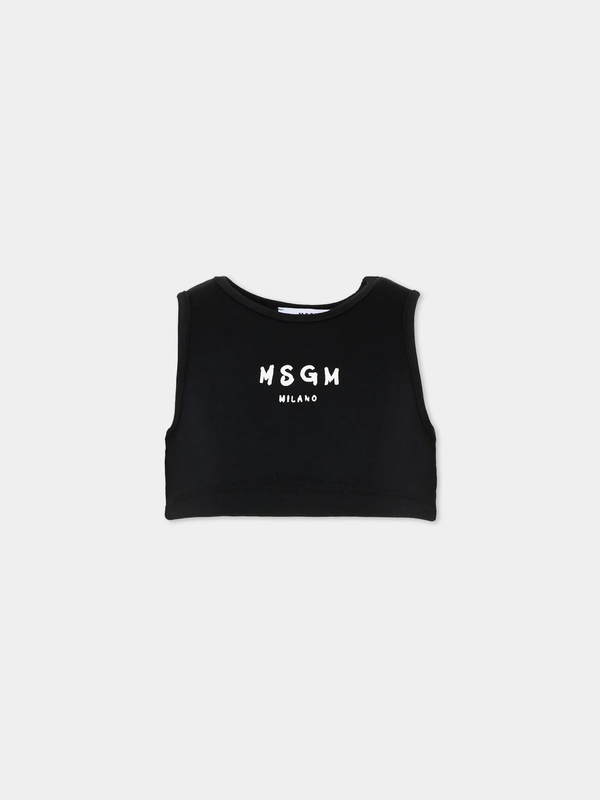 Top cropped con logo stampato S6MSJGTO011 /110/88 MSGM KIDS 
