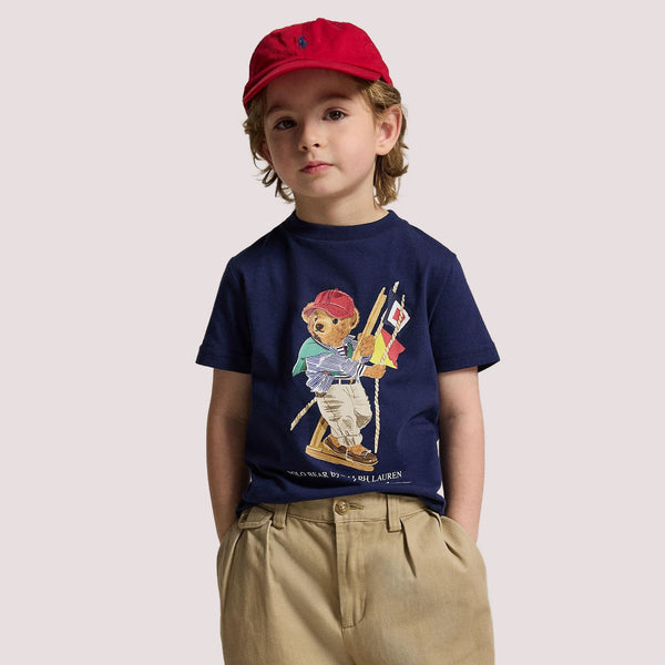 T-shirt in jersey di cotone con l'orso polo 322A12428 /001 POLO RALPH LAUREN 