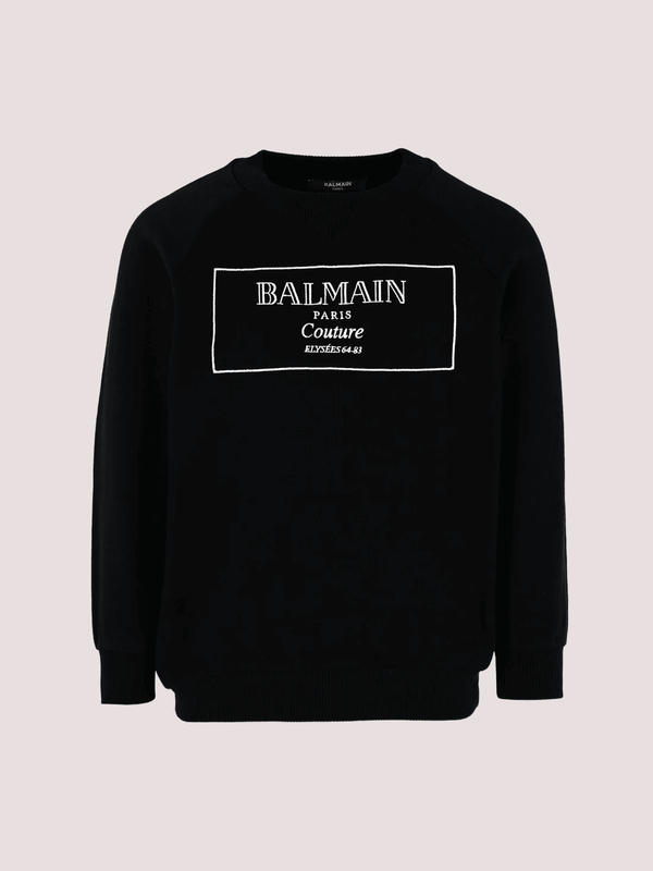 Felpa nera per bambini con logo BX4P80 Z3183 /930BC BALMAIN 