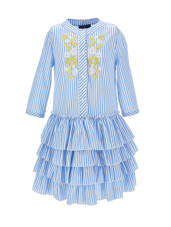 Abito a righe con ricami floreali Z1G908 7168 /9958 ERMANNO SCERVINO KIDS 