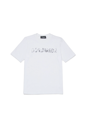 T-shirt girocollo con logo DQ3158 D0AGP /DQ100 DSQUARED2 JUNIOR 