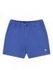 Shorts bambino blu acceso in cotone elasticizzato con logo