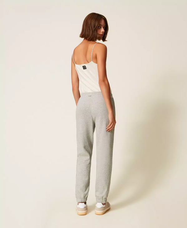 Pantaloni in felpa con strass e perle 252LI2MDD /00082 TWINSET 