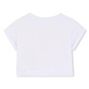 T-shirt con stampa in glitter U21951 /10P BILLIEBLUSH 