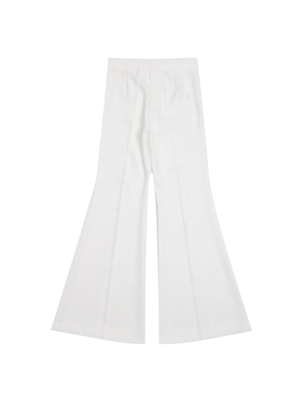 Pantaloni bambina flare bianchi con pinces sartoriali