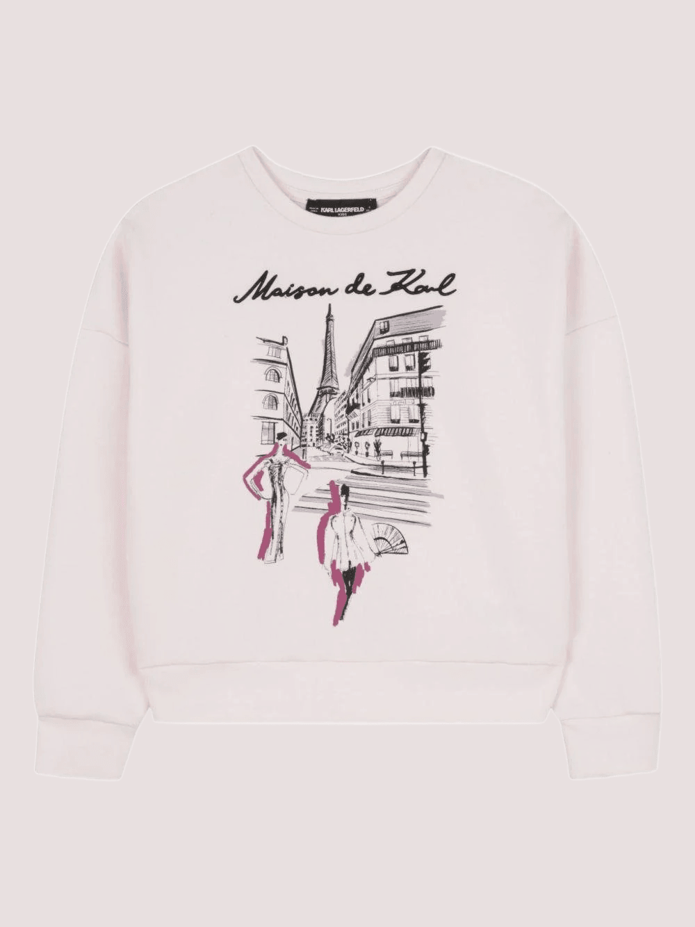 Felpa rosa con stampa grafica Z30610 /47P KARL LAGERFELD 