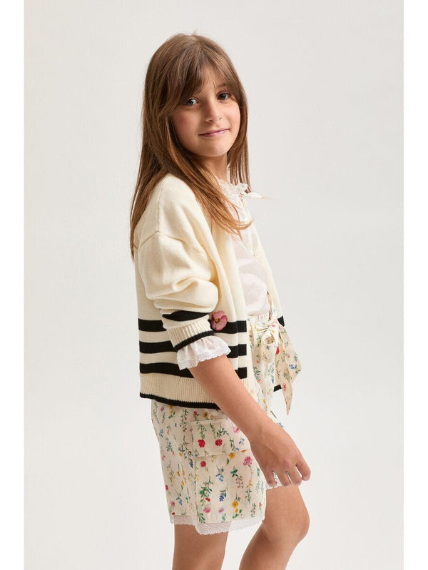 Cardigan righe fiori I9G802 7034 /150 PHILOSOPHY KIDS 