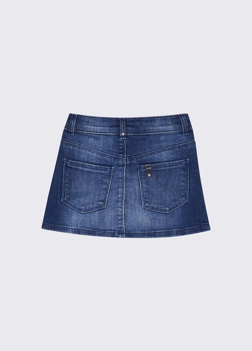 Gonna in denim con ricami gioiello KA6074 D3246 /79069 LIU JO 