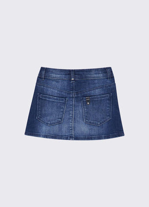 Gonna in denim con ricami gioiello KA6074 D3246 /79069 LIU JO 