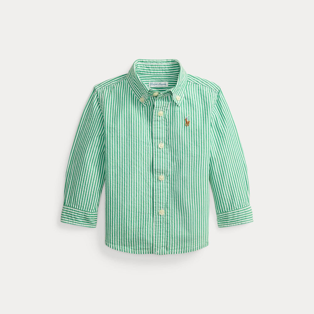 Camicia seersucker in cotone a righe 320B23251 /001 POLO RALPH LAUREN 