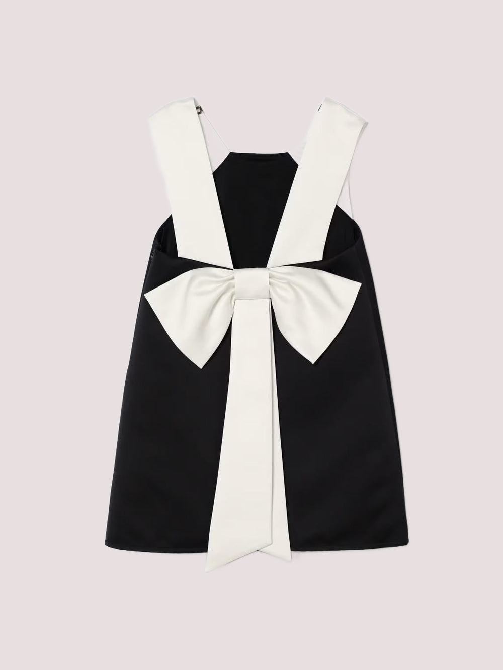 Abito a sacchetto in duchesse con fiocco a contrastonero/avorio EFAB668 RA016 /D285 ELISABETTA FRANCHI La Mia Bambina 