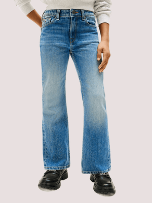 Jeans a campana con logo ricamato<BR/> KG0KG08645 /1BJ TOMMY HILFIGER 