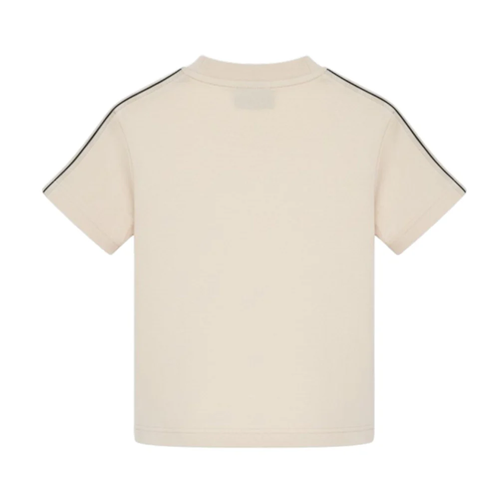 T-shirt con logo stampato sul petto e bande in gros-grain avorio sulle maniche PBAA011S26JER001 /92 PALM ANGELS 