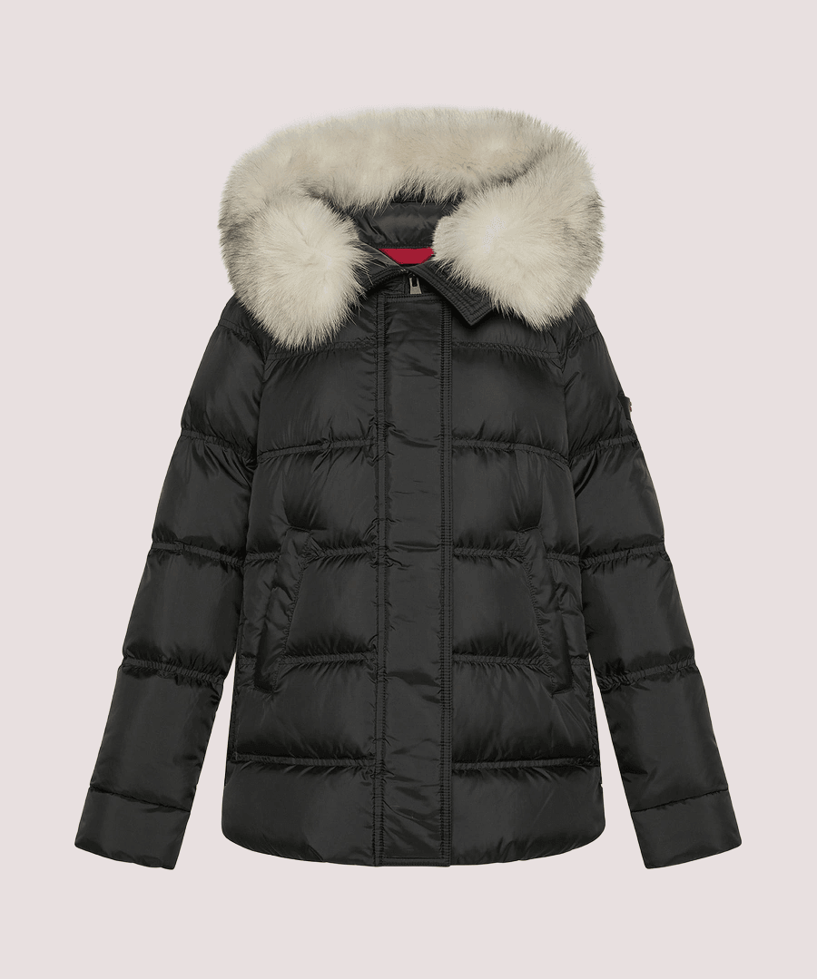 Piumino con cappuccio e zip laterali PKK214901181967 /NER PEUTEREY 