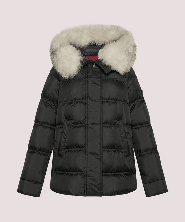 Piumino con cappuccio e zip laterali PKK214901181967 /NER PEUTEREY 