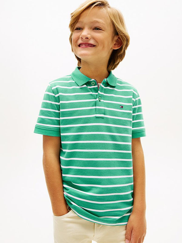 Polo a righe con logo Tommy Hilfiger KB0KB09103J /L5Y TOMMY HILFIGER 