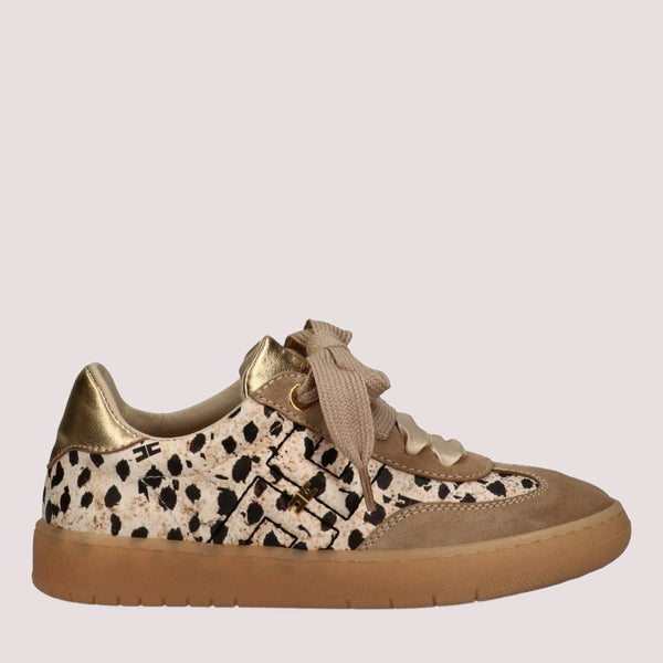 Sneakers basse con stampa animalier beige/gold F4A9 E0514 1917 /X673 ELISABETTA FRANCHI La Mia Bambina 