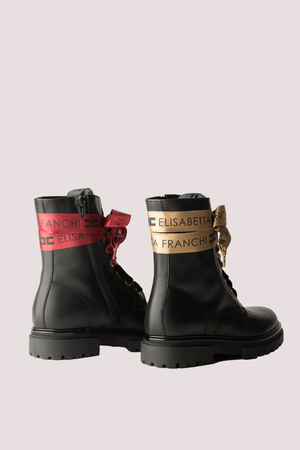 Tronchetti allacciati con lacci logati black F4A5 E0436 1251 /930 ELISABETTA FRANCHI La Mia Bambina 