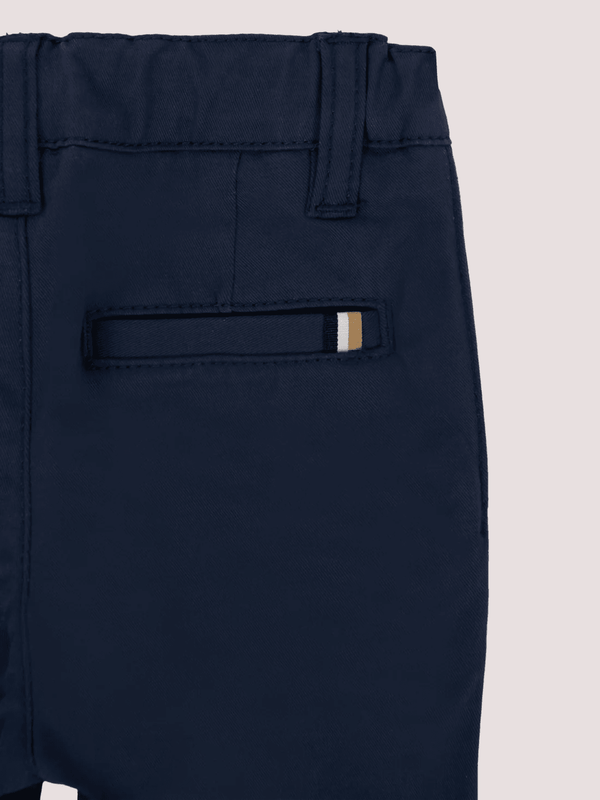 Pantaloni blu per neonato con patch logato J52705 /849 BOSS 