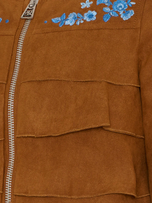 Giacca in suede con ricami floreali Z9G100 7731 /0005 ERMANNO SCERVINO KIDS 