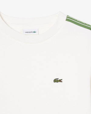 Felpa in cotone a righe con logo 847578 /70V LACOSTE 