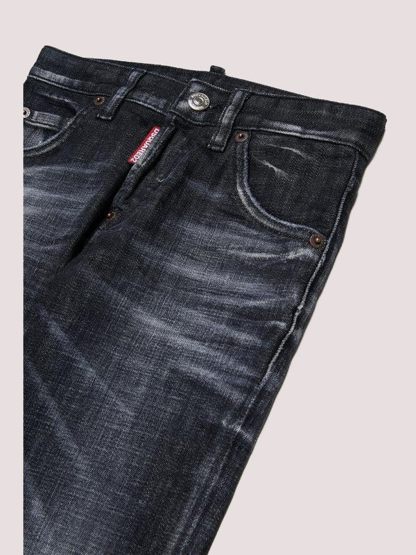 Jeans neri per bambino con patch logato. DQ0236 D0AEQ /DQ02 DSQUARED2 JUNIOR 